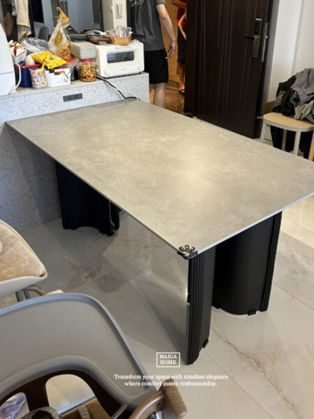 岩板餐桌 岩板餐桌客製 義大利陶板餐桌 德利豐岩板 餐桌 渼佳居家