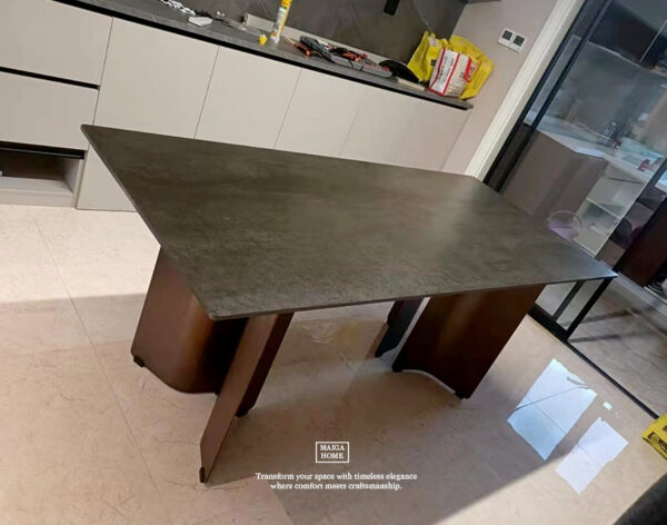 岩板餐桌 岩板餐桌客製 義大利陶板餐桌 德利豐岩板 餐桌 渼佳居家