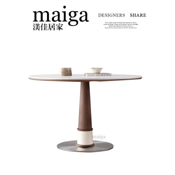 岩板圓桌 義大利陶板餐桌 陶板圓桌 德利豐岩板 岩板餐桌客製化 岩板餐桌 渼佳居家