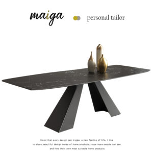 優雅內三角腳座義大利陶板餐桌｜可客製