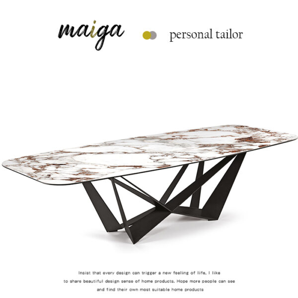 W腳座義大利陶板餐桌｜可客製