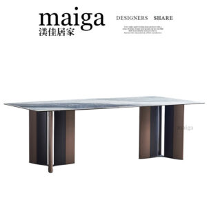 雙色拚。岩板餐桌｜可客製化