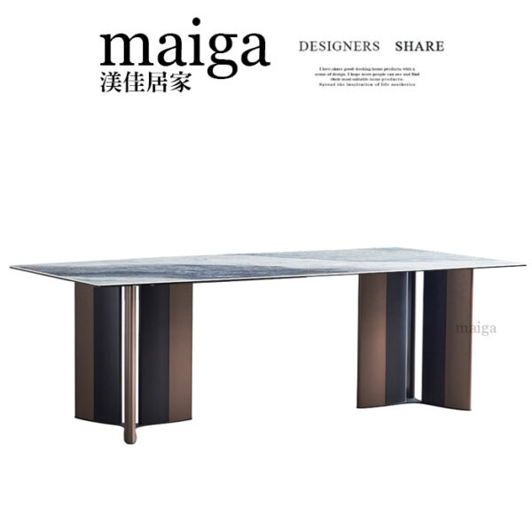 雙色拚。岩板餐桌｜可客製化