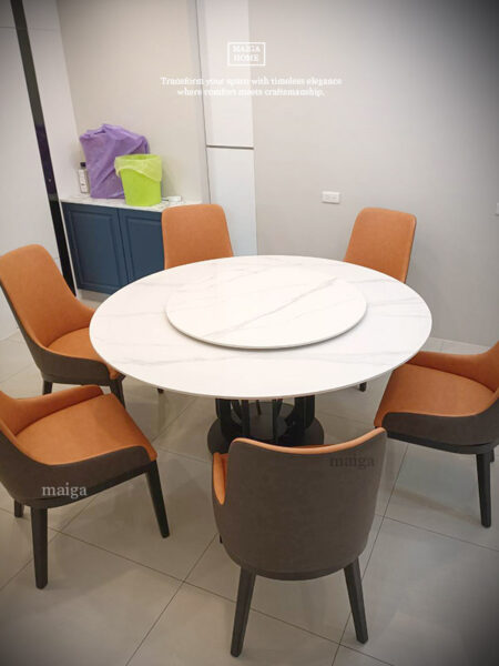 岩板圓桌 義大利陶板餐桌 陶板圓桌 德利豐岩板 岩板餐桌客製化 岩板餐桌 渼佳居家 