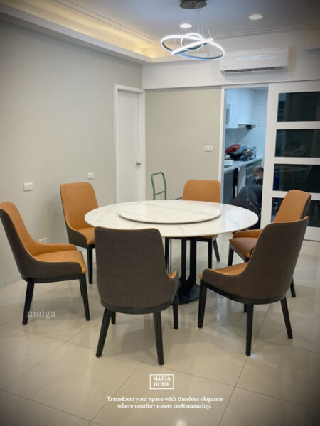 岩板圓桌 義大利陶板餐桌 陶板圓桌 德利豐岩板 岩板餐桌客製化 岩板餐桌 渼佳居家 