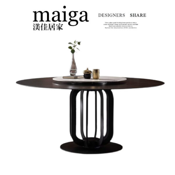 岩板圓桌 義大利陶板餐桌 陶板圓桌 德利豐岩板 岩板餐桌客製化 岩板餐桌 渼佳居家