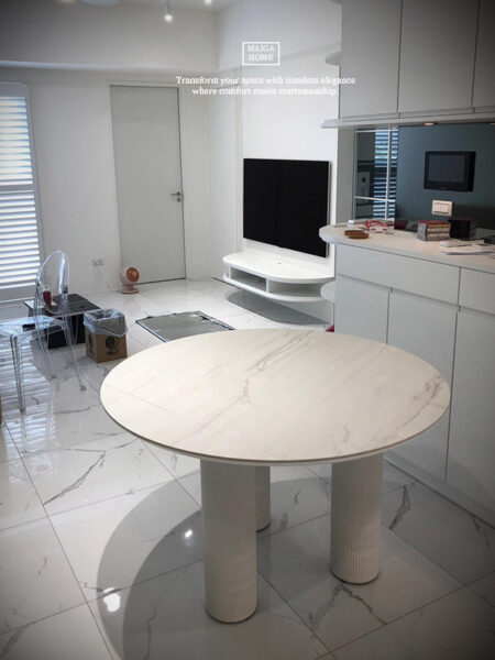 岩板圓桌  義大利陶板餐桌  陶板圓桌 德利豐岩板 岩板餐桌客製化 岩板餐桌 渼佳居家