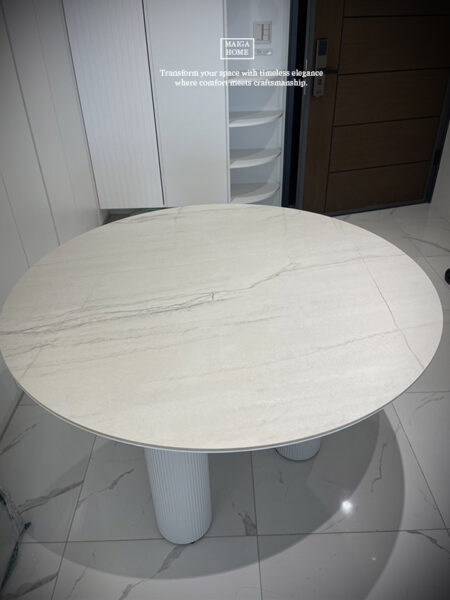 岩板圓桌  義大利陶板餐桌  陶板圓桌 德利豐岩板 岩板餐桌客製化 岩板餐桌 渼佳居家