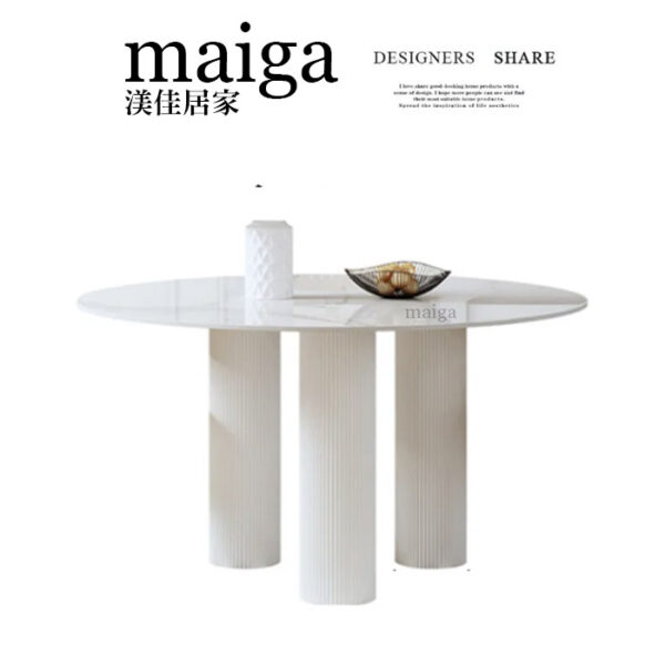 奶油羅馬3。岩板圓桌｜可客製化