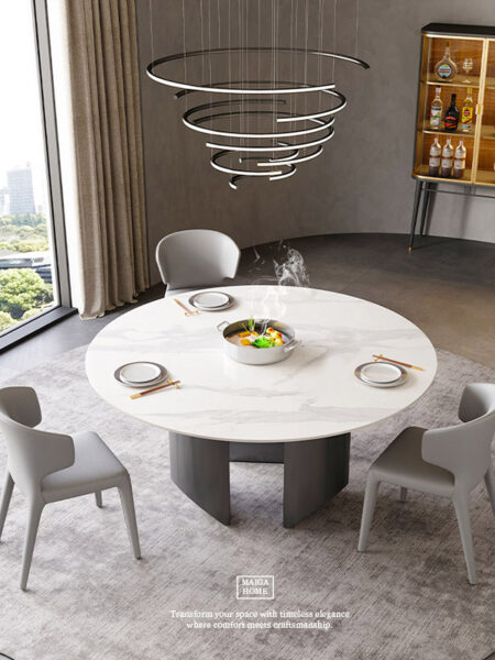 岩板圓桌  義大利陶板餐桌  陶板圓桌 德利豐岩板 岩板餐桌客製化 岩板餐桌 渼佳居家
