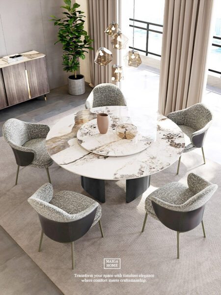 岩板圓桌  義大利陶板餐桌  陶板圓桌 德利豐岩板 岩板餐桌客製化 岩板餐桌 渼佳居家
