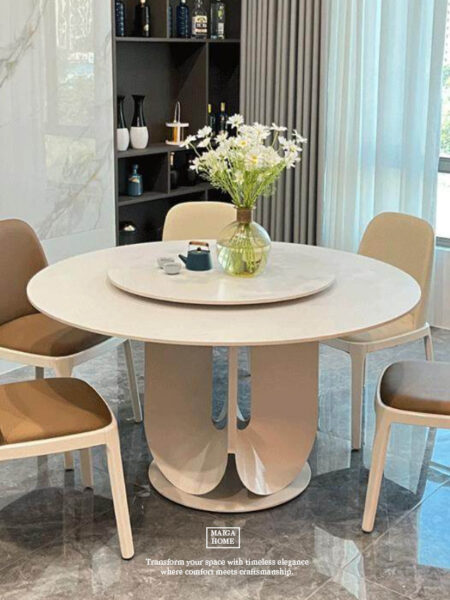 岩板圓桌  義大利陶板餐桌  陶板圓桌 德利豐岩板 岩板餐桌客製化 岩板餐桌 渼佳居家