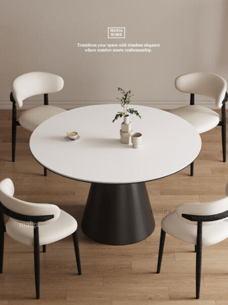 岩板圓桌 義大利陶板餐桌 陶板圓桌 德利豐岩板 岩板餐桌客製化 岩板餐桌 渼佳居家