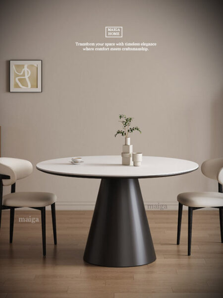 岩板圓桌 義大利陶板餐桌 陶板圓桌 德利豐岩板 岩板餐桌客製化 岩板餐桌 渼佳居家