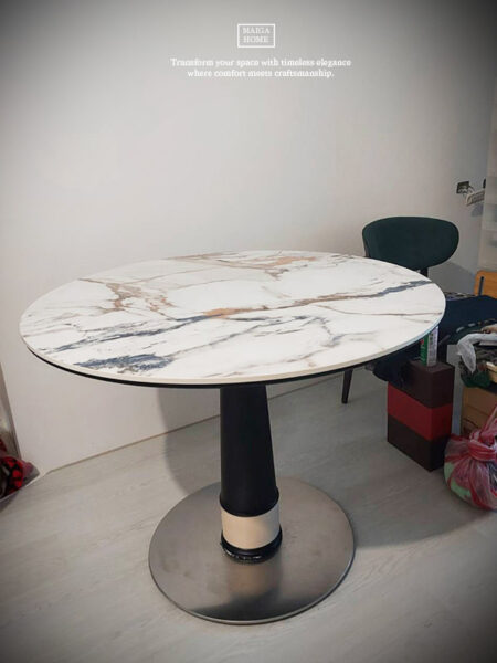 岩板圓桌  義大利陶板餐桌  陶板圓桌 德利豐岩板 岩板餐桌客製化 岩板餐桌 渼佳居家