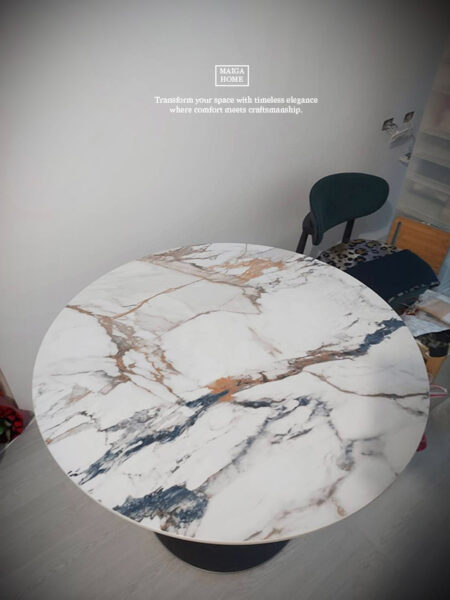 岩板圓桌  義大利陶板餐桌  陶板圓桌 德利豐岩板 岩板餐桌客製化 岩板餐桌 渼佳居家