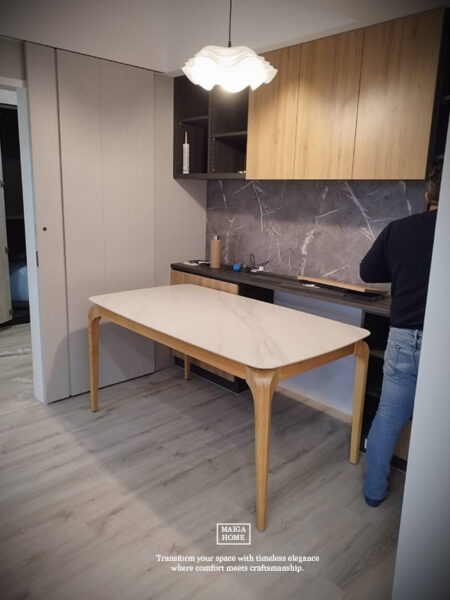 岩板餐桌 北歐岩板餐桌 義大利陶板餐桌 陶板圓桌 德利豐岩板 岩板餐桌客製化 岩板餐桌 渼佳居家