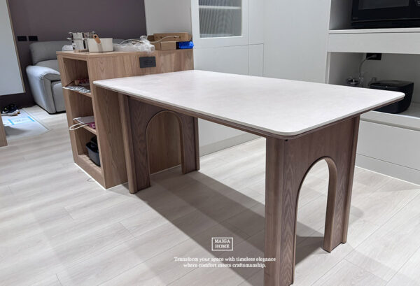 中島型岩板餐桌 岩板餐桌 北歐岩板餐桌 義大利陶板餐桌 陶板圓桌 德利豐岩板 岩板餐桌客製化 岩板餐桌 渼佳居家 