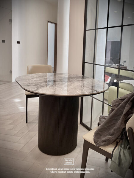 客製化岩板圓桌 桌腳 黑色鋁合金 義大利陶板餐桌 陶板圓桌 德利豐岩板 岩板餐桌客製化 岩板餐桌 渼佳居家 