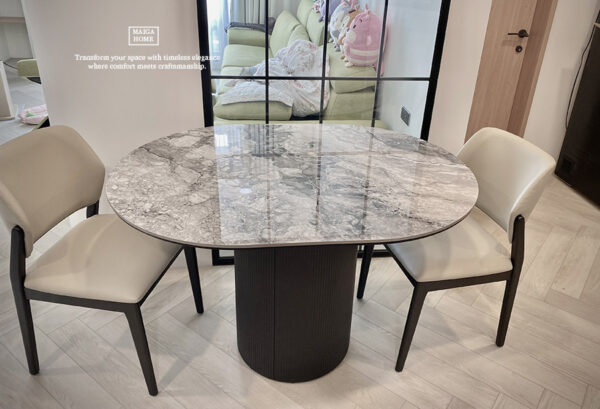 客製化岩板圓桌 桌腳 黑色鋁合金 義大利陶板餐桌 陶板圓桌 德利豐岩板 岩板餐桌客製化 岩板餐桌 渼佳居家 