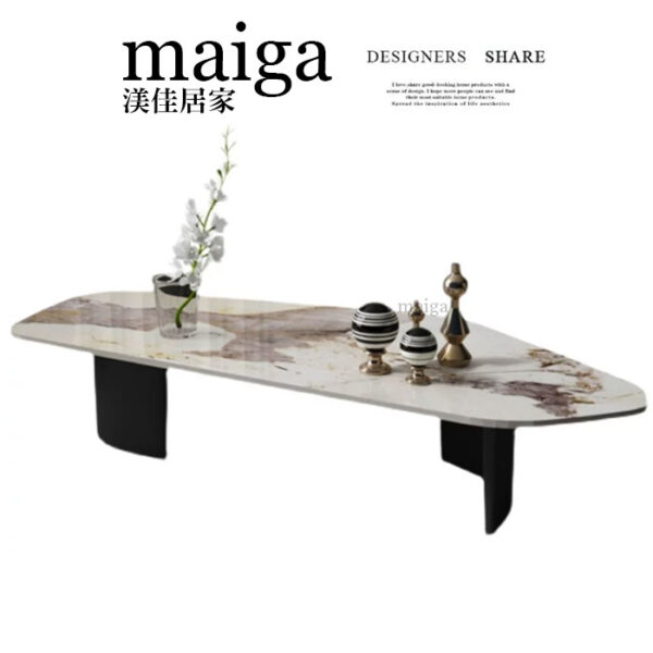 極簡異形。岩板茶几